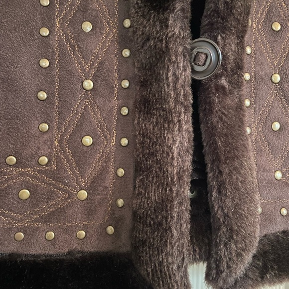 Brown Suede Vest with Studded Details - Picture 2 of 4